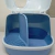 Sanitário para gatos fechado Brasil Great Pets na cor azul, com divisória interna e tampa superior aberta, ideal para higiene felina.