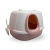 Sanitário para gatos fechado nas cores branco e rosa da marca Great Pets, ideal para higiene felina.