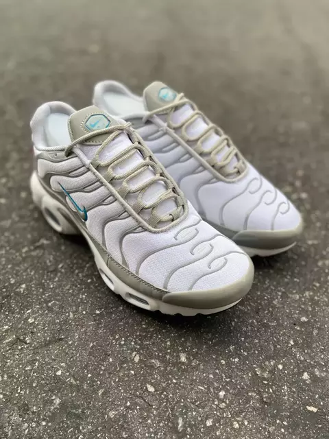 Air Max TN - White Silver Swoosh Blue