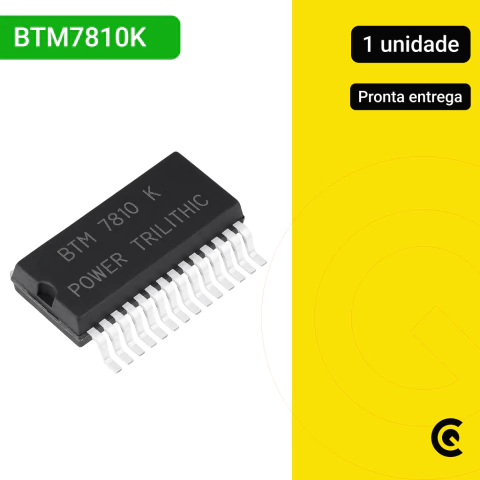 Driver automotivo BTM7810K preto com pinos metálicos para conexão