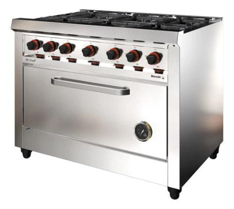 Cocina Industrial Morelli Mr.cheff 1100 - 6 Hornallas Acero