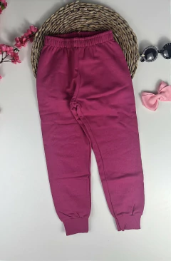 Calça de moletom infantil flanelada menina pink #inverno