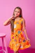 Vestido Infantil Menina Orange Babados