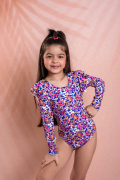 Maiô Infantil Manga Longa Borboletas - comprar online