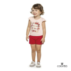 Blusa Infantil Feminina Colorittá Flores Rosa
