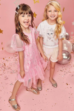 Vestido Infantil Kukie Rosa Festa
