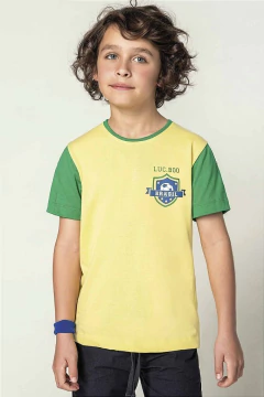 Camiseta Infantil Masculina Amarela Luc.Boo