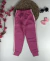 Calça de moletom flanelada menina rosa claro #inverno