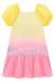 Vestido infantil Kukie Amarelo e Rosa Laise - Brilha Infância - Moda Infantil