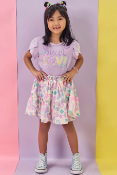 Conjunto Infantil Menina Lilás Claro Kukie