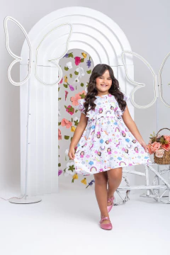 Vestido Infantil Fadas e Unicórnios