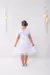Vestido Infantil Branco Tule Bolinhas