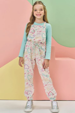 Conjunto Macacão Jardineira e Blusa Manga Longa Kukie - comprar online