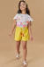 Conjunto Infantil Kukie Alecrim Short Amarelo
