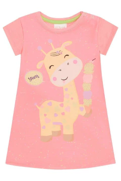 Vestido Infantil Kukie Rosa Girafinha