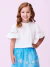Conjunto Blusa e Short-Saia Infantil Momi Pérola e Azul Flores - Brilha Infância - Moda Infantil