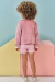 Conjunto Infantil Kukie Manga Longa Rosa Corações