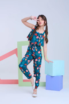 Macacão Infantil Menina Verde Joaninhas