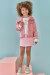 Conjunto Infantil Kukie Manga Longa Rosa Corações - comprar online