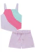 Conjunto Infantil Kukie Lilás Listras - Brilha Infância - Moda Infantil