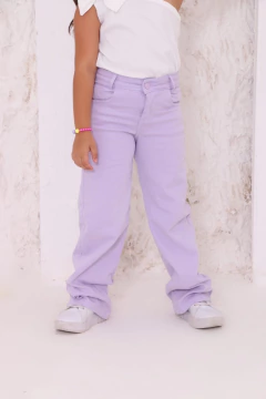 Calça Wide Leg Infantil Lilás - comprar online