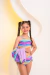 Biquíni e Blusa de Proteção UV Infantil 3 Peças Arco-íris Lilás - comprar online
