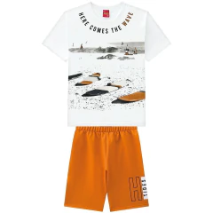 Conjunto Infantil Masculino Kyly Branco Wave