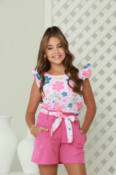 Conjunto Infantil Menina Jardim Rosa
