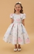 Vestido Infantil Festa Estampado Azul Strass