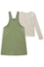 Conjunto Salopete em Sarja e Blusa Cotton Trabalhado
