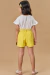 Conjunto Infantil Kukie Alecrim Short Amarelo - comprar online
