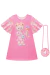 Vestido Infantil Kukie Rosa Docinhos com Bolsa - Brilha Infância - Moda Infantil