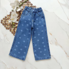 Calça Wide Leg Infanto Juvenil Flores