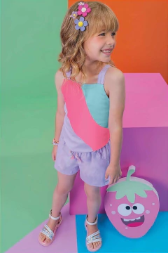 Conjunto Infantil Kukie Lilás Listras - comprar online