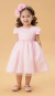 Vestido Infantil Festa Rosa Tule e Pérolas Brilho