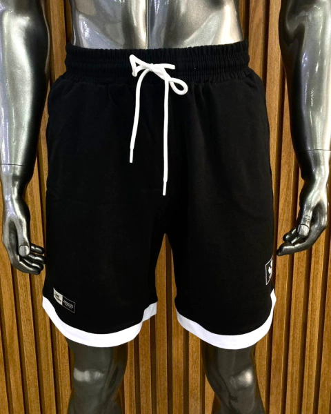 BERMUDA PRETA COM BARRA BRANCA - comprar online