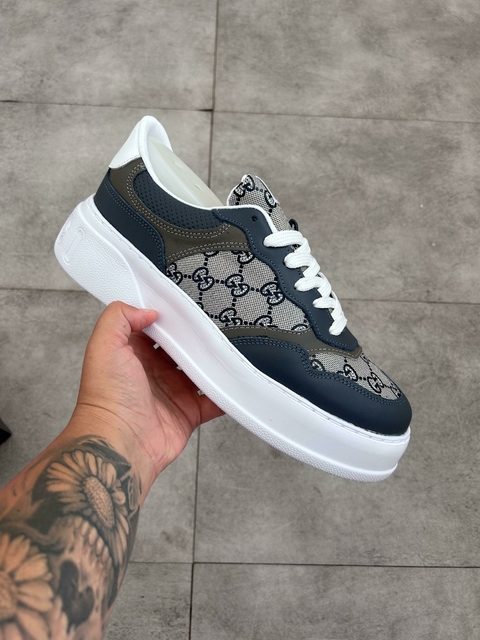 Estilo premium e conforto absoluto — Sapatênis Gucc1 Azul.