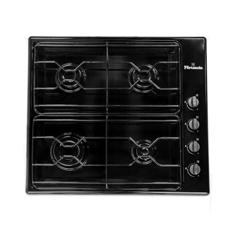 Anafe Florencia A Gas 4 Hornallas Rejilla Enlozada Negro 6737n