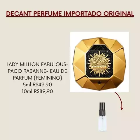 DECANT PERFUME FEMININO LADY MILLION FABULOUS- PACO RABANNE- EAU DE PARFUM