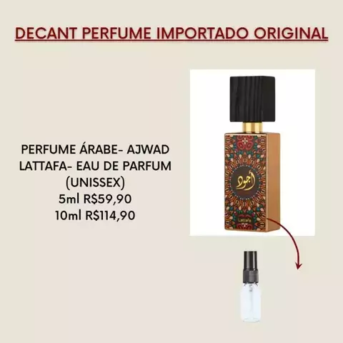 DECANT PERFUME ÁRABE- AJWAD LATTAFA- EAU DE PARFUM (UNISSEX)