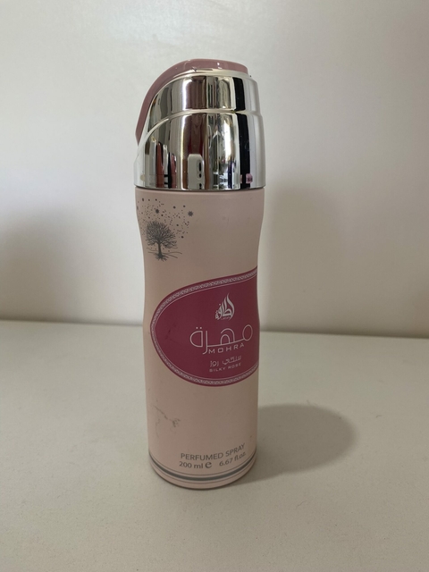 Desodorante/Perfume árabe Feminino Aerosol spray- Mohra Silky Rose Lattafa 200ml