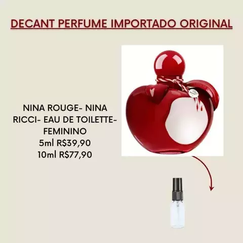 DECANT NINA ROUGE- NINA RICCI- EAU DE TOILETTE FEMININO