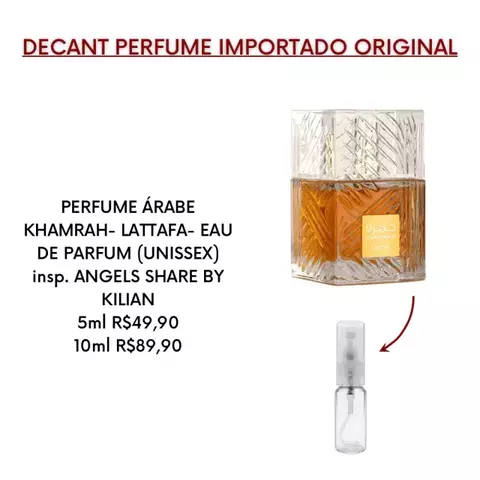 DECANT PERFUME ÁRABE KHAMRAH- LATTAFA- EAU DE PARFUM (UNISSEX) insp. ANGELS SHARE BY KILIAN