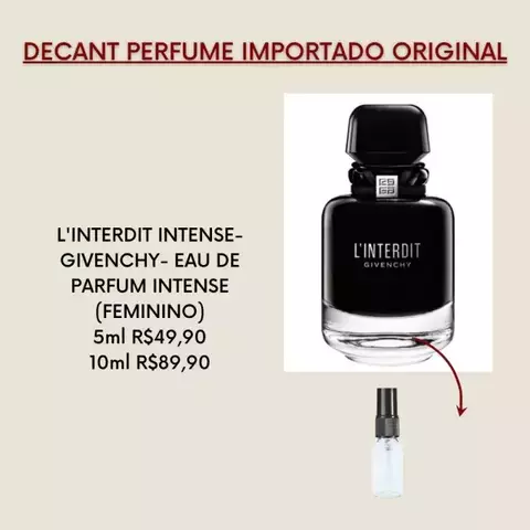 Decant Perfume Feminino Linterdit Intense Givenchy Eau de Parfum Intense