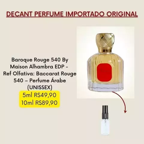 Decant Baroque Rouge 540 By Maison Alhambra EDP - Ref Olfativa: Baccarat Rouge 540 - Perfume Árabe