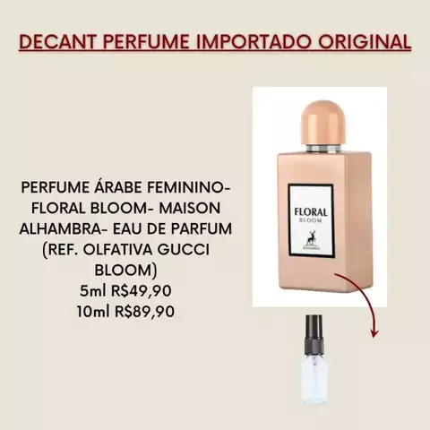 DECANT PERFUME ÁRABE FEMININO- FLORAL BLOOM- MAISON ALHAMBRA- EAU DE PARFUM (REF. OLFATIVA GUCCI BLOOM)
