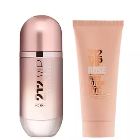 Kit Perfume Feminino 212 Vip rose 80ml + Loção Corporal 100ml Carolina Herrera- Eau de Parfum