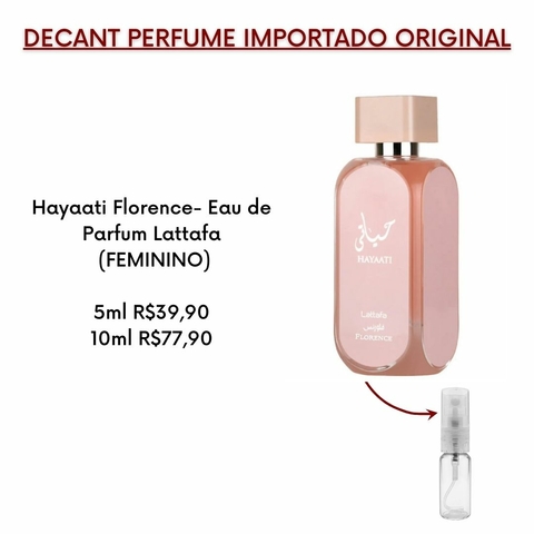 DECANT Perfume Feminino Árabe Hayaati Florence - Lattafa- Eau de Parfum