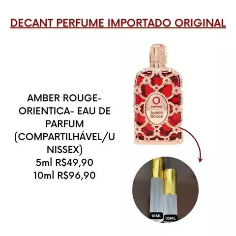Decant Perfume Árabe Compartilhável/Unissex Amber Rouge Orientica Eau de Parfum (Insp. BACARRAT ROUGE 540) - comprar online