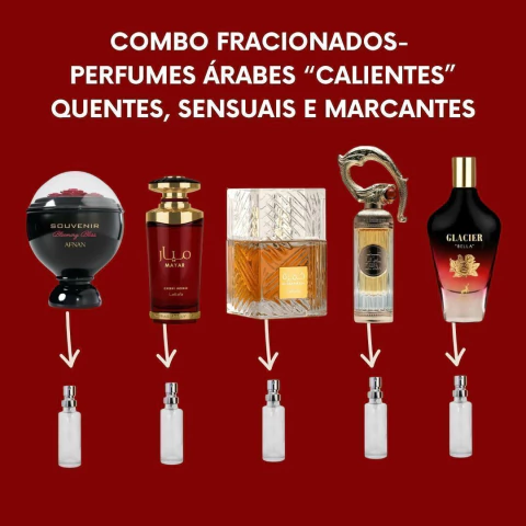 Combo Feminino- Perfumes árabes "Calientes" (Quentes e Sensuais): Souvenir Blooming Bliss 5ml + Mayar Cherry Intense 5ml